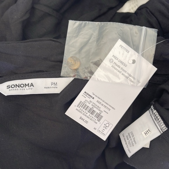 ‼️SOLD‼️Sonoma Midi Black Dress size M petite NWT - Picture 7 of 7